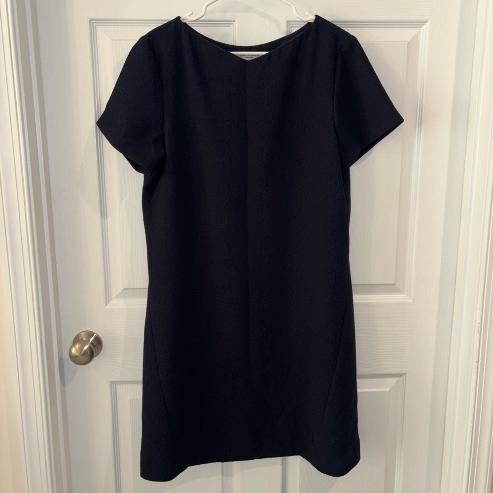 MM Lafleur Classic Black Crepe Shift Dress size L